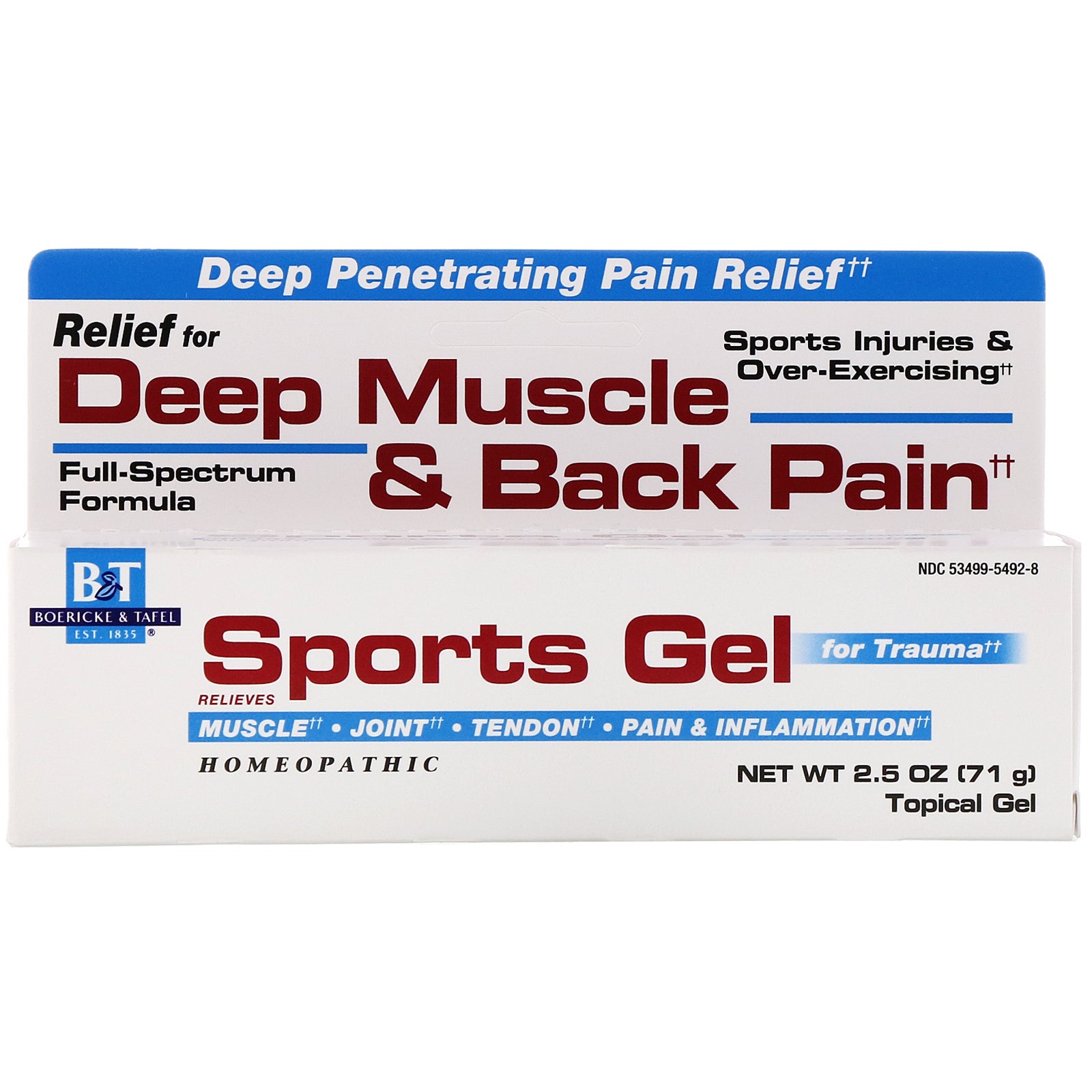 Boericke & Tafel, Sports Gel for Trauma, Topical Gel, 2.5 oz (71 g)