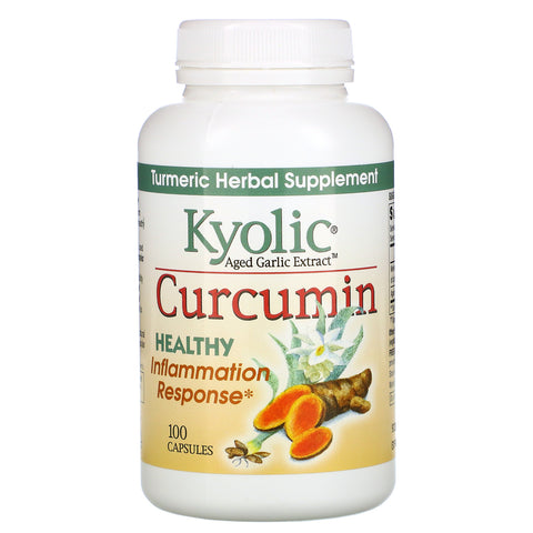 Kyolic, Aged Garlic Extract, Inflammation Response, Curcumin, 100 Capsules