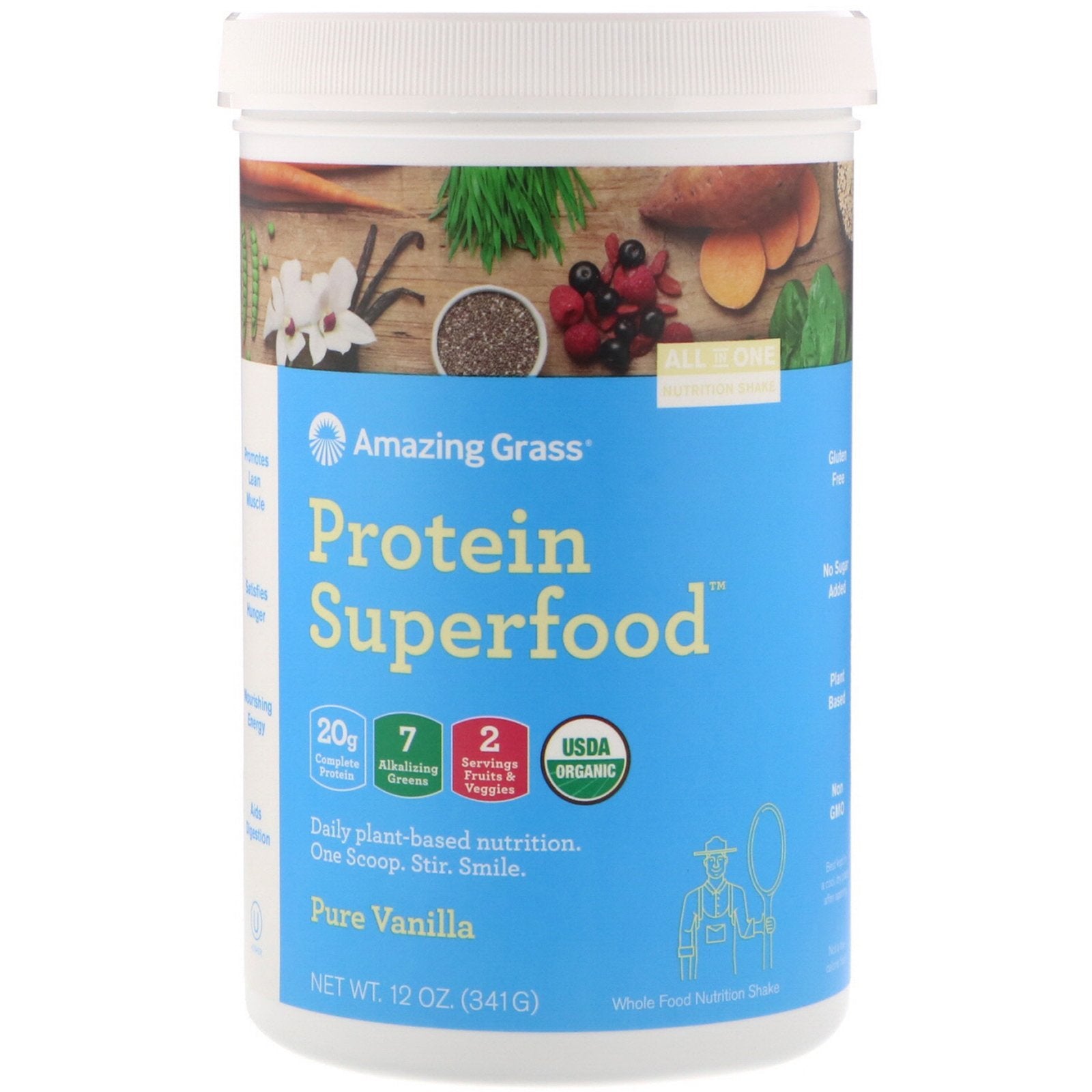 Amazing Grass, Protein Superfood, Pure Vanilla, 12 oz (341 g)