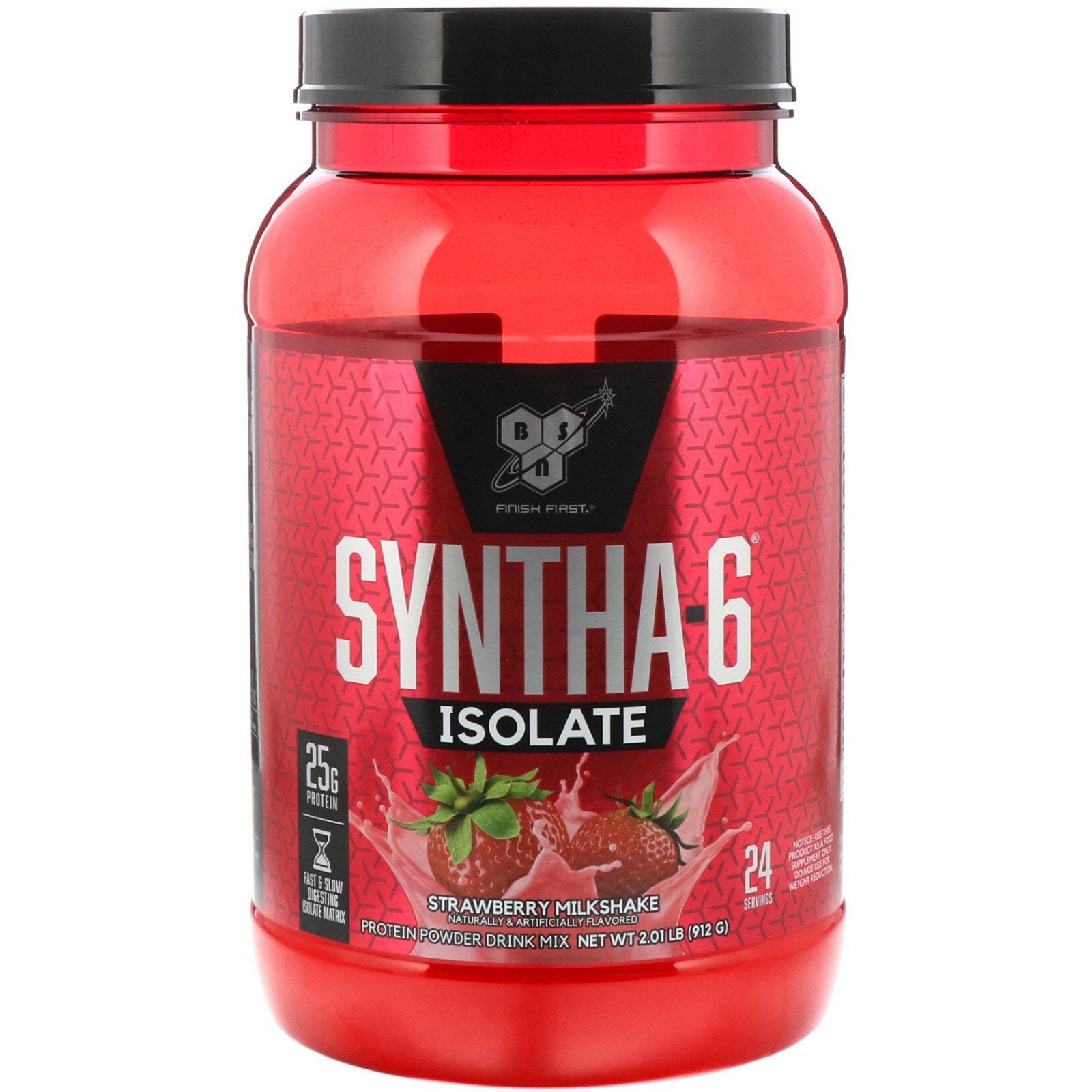 BSN, Syntha-6 Isolate, Protein Powder Drink Mix, Strawberry Milkshake, 2.01 lbs (912 g)