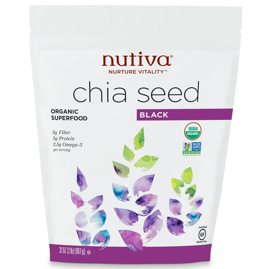 Nutiva, Organic Chia Seed, Black, 32 oz (907 g)