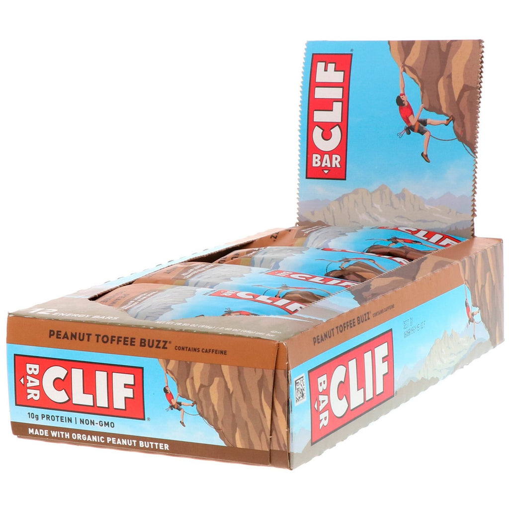 Clif Bar, Energy Bar, Peanut Toffee Buzz, 12 Bars, 2.40 oz (68 g) Each