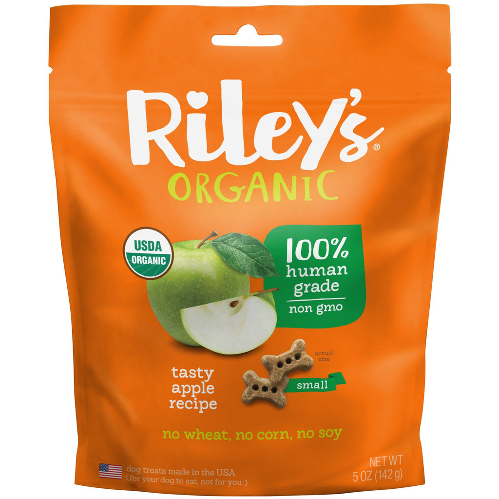 Riley’s Organics, Dog Treats, Small Bone, Tasty Apple Recipe, 5 oz (142 g)