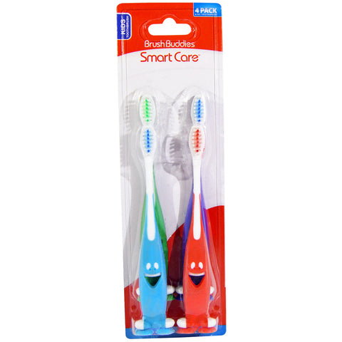 Brush Buddies, Smart Care, Kids Toothbrush, 4 Pack