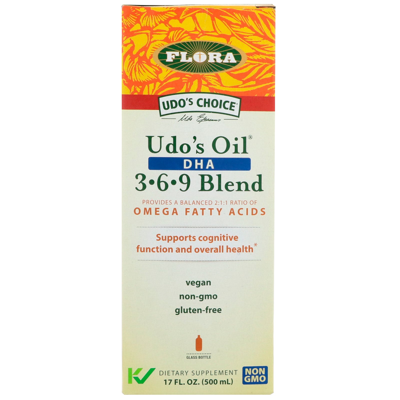 Flora, Udo's Choice, Udo's Oil DHA 3-6-9 Blend, 17 fl oz (500 ml)