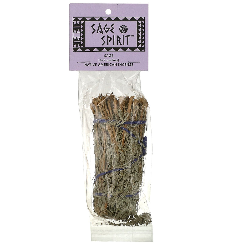 Sage Spirit, Native American Incense, Sage, Small (4-5 Inches), 1 Smudge Wand