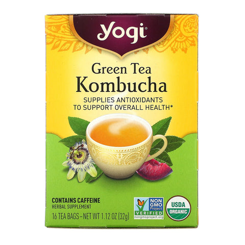 Yogi Tea, Green Tea Kombucha, 16 Tea Bags, 1.12 oz (32 g)