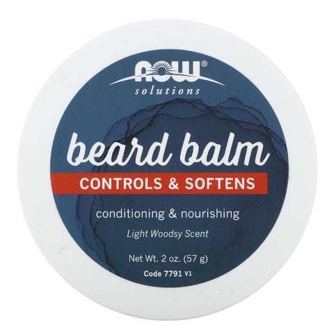 Now Foods, Solutions, Beard Balm, Light Woodsy , 2 oz (57 g)