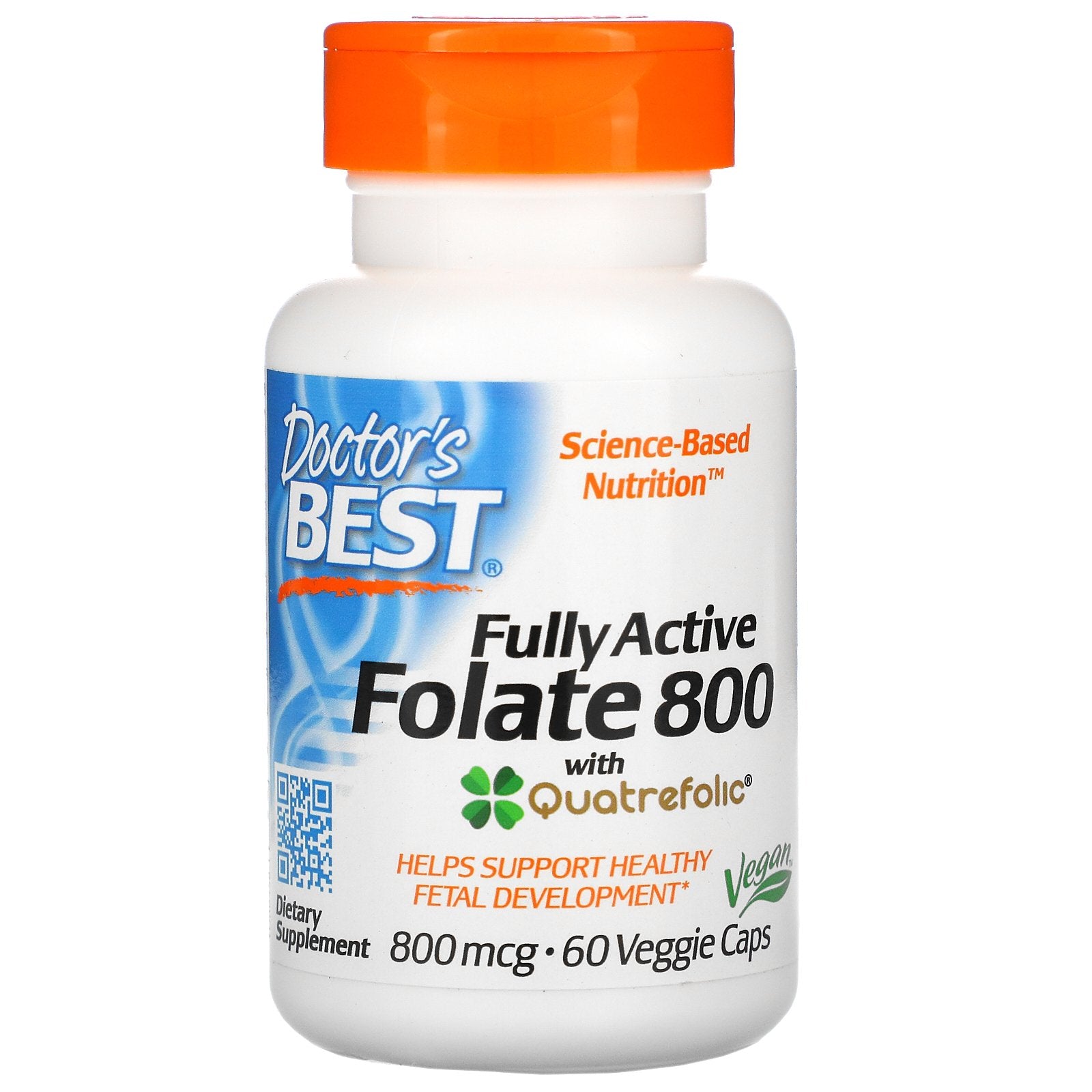 Doctor's Best, Fully Active Folate 800, 800 mcg, 60 Veggie Caps