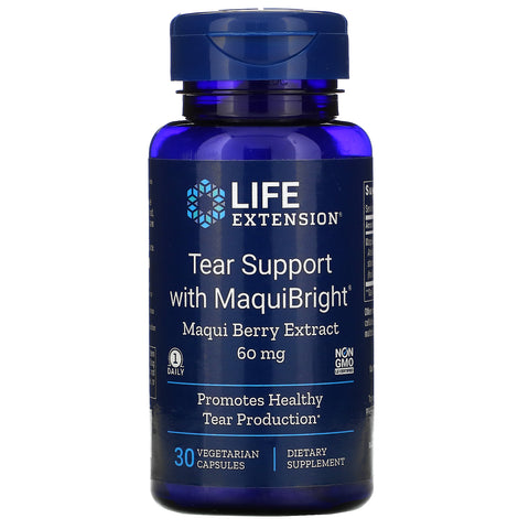 Life Extension, Tear Support with MaquiBright, Maqui Berry Extract, 60 mg, 30 Vegetarian Capsules