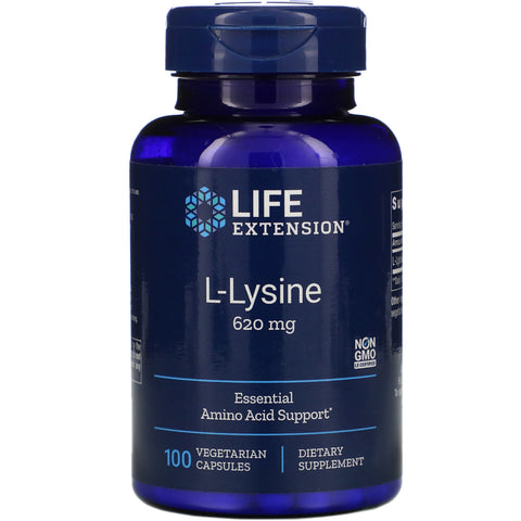Life Extension, L-Lysine, 620 mg, 100 Vegetarian Capsules