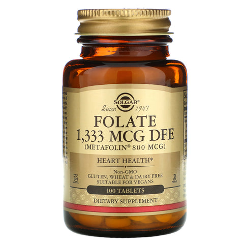 Solgar, Folate , 800 mcg, 100 Tablets