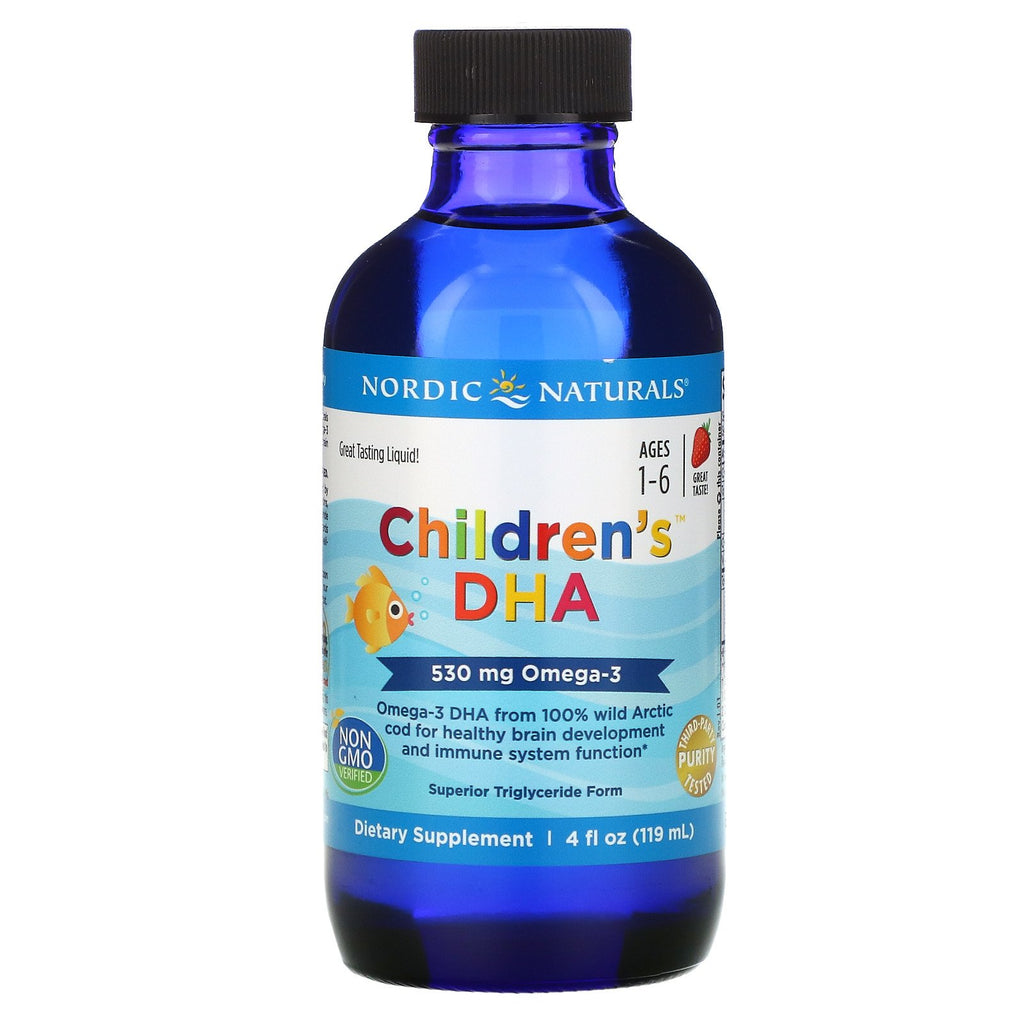 Nordic Naturals, Children's DHA, Ages 1-6, Strawberry, 530 mg, 4 fl oz (119 ml)