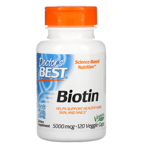 Doctor's Best, Biotin, 5,000 mcg,  120 Veggie Caps