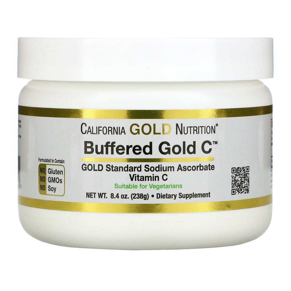 California Gold Nutrition, Buffered Gold C, Non-Acidic Vitamin C Powder, Sodium Ascorbate, 8.40 oz (238 g)