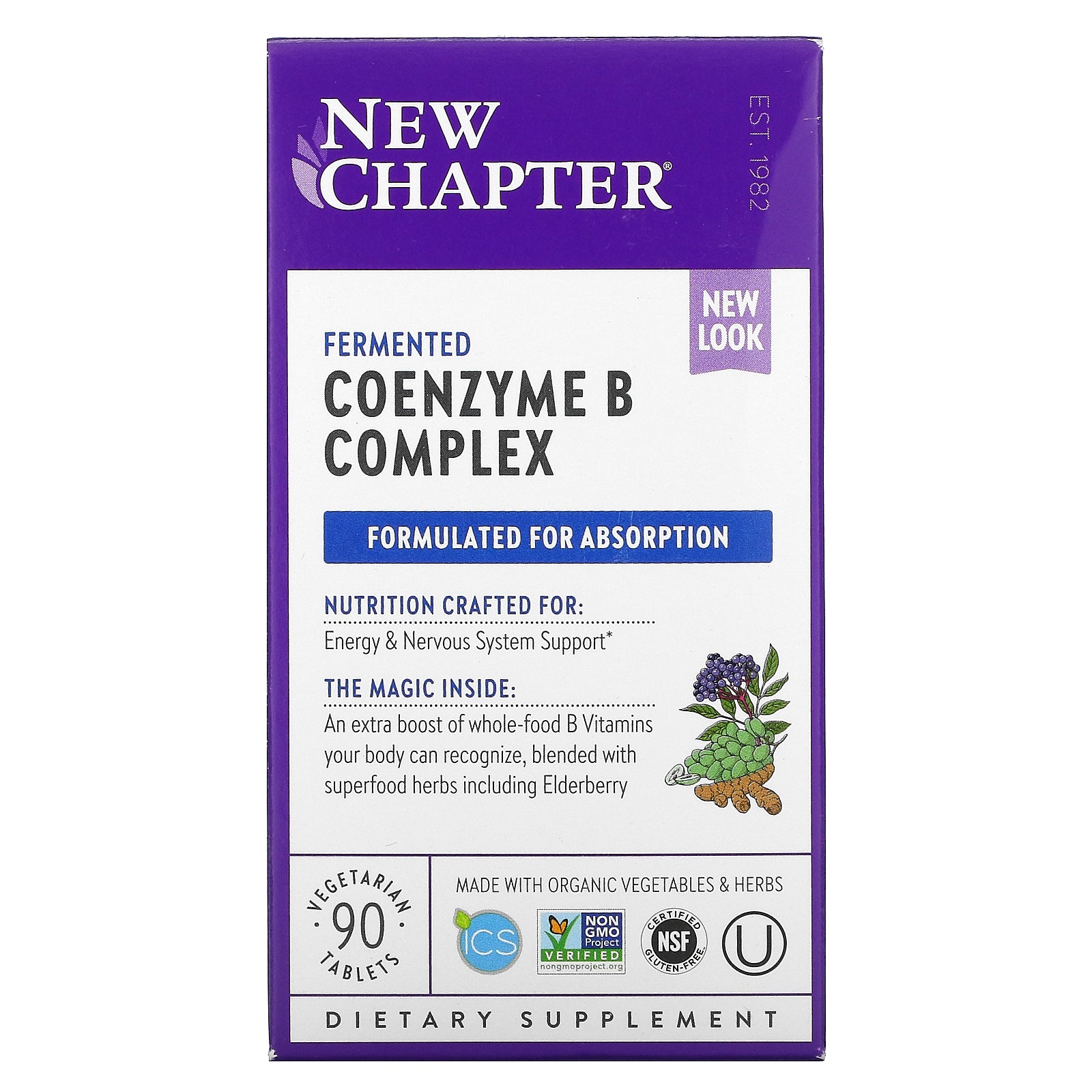 New Chapter, Fermented Coenzyme B Complex, 90 Vegetarian Tablets