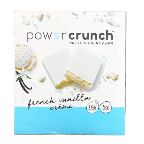 BNRG, Power Crunch Protein Energy Bar, French Vanilla Creme, 12 Bars, 1.4 oz (40 g) Each