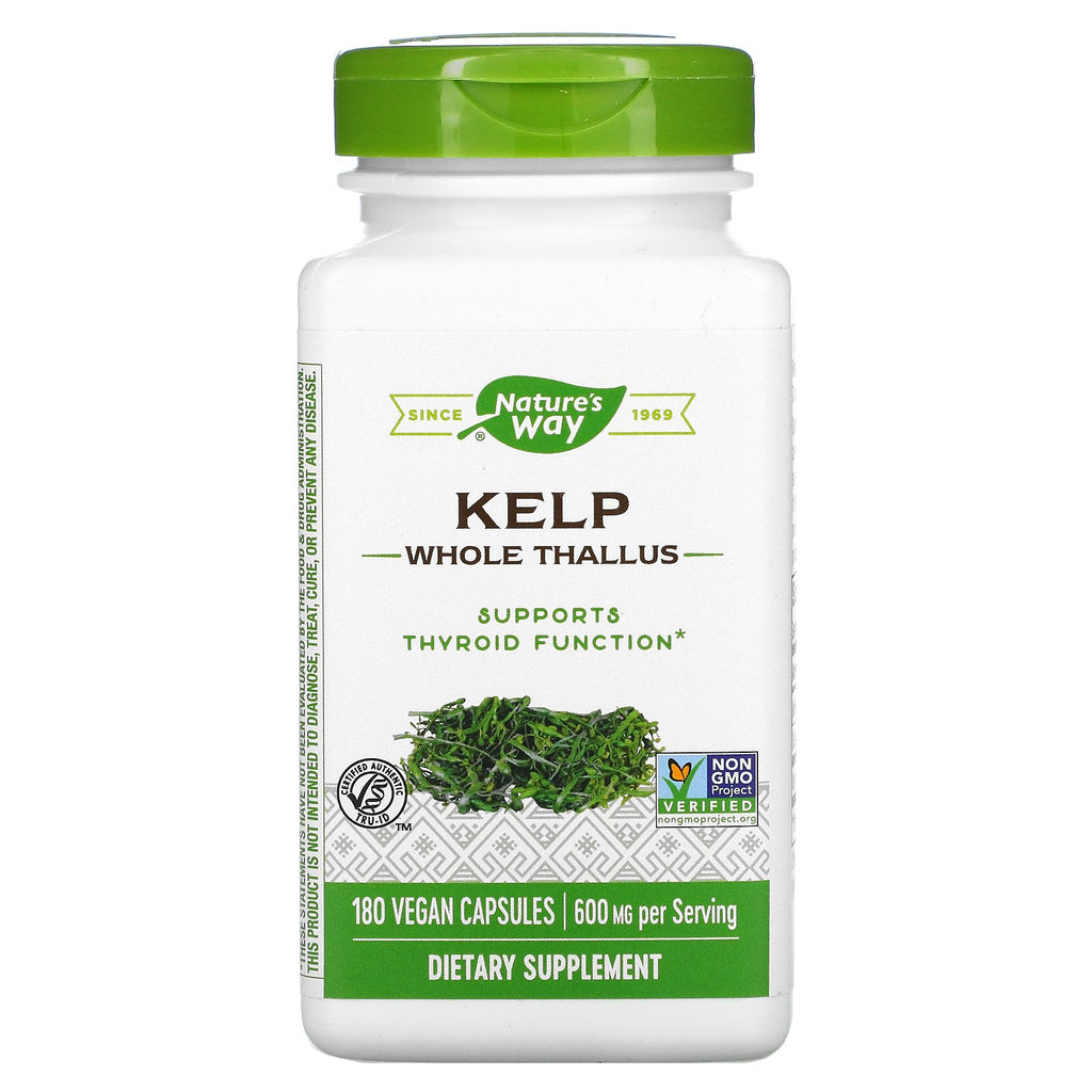 Nature's Way, Kelp, Whole Thallus, 600 mg, 180 Vegan Capsules