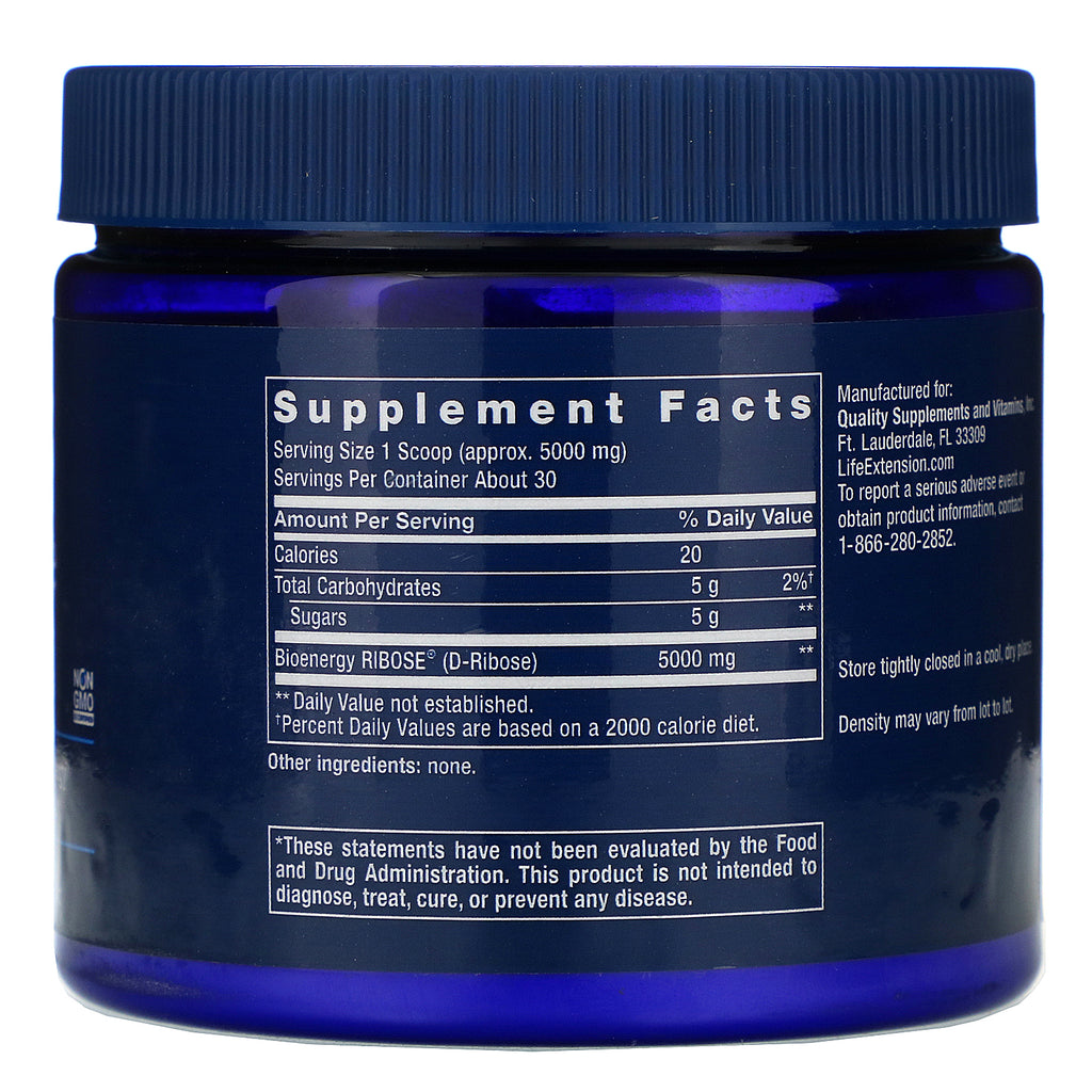 Life Extension, D-Ribose Powder, 5.29 oz (150 g)