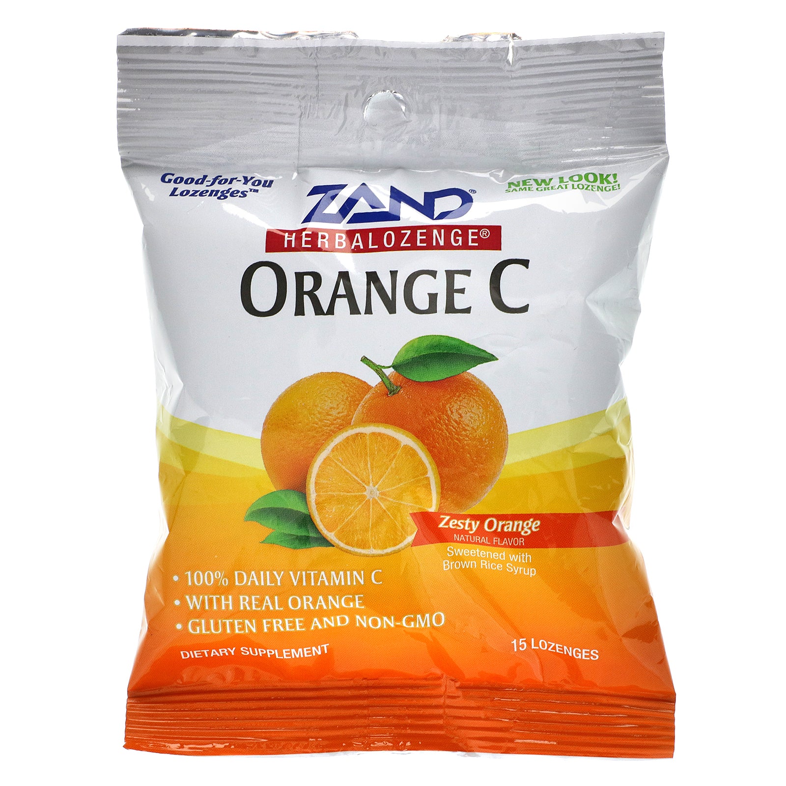 Zand, Orange C, Herbalozenge, Zesty Orange, 15 Lozenges