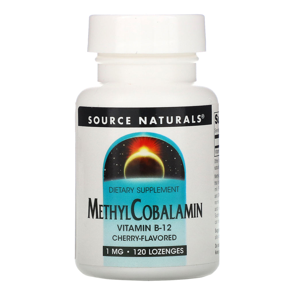 Source Naturals, MethylCobalamin Vitamin B12, Cherry, 1 mg, 120 Lozenges