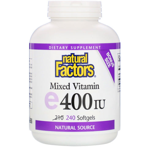 Natural Factors, Mixed Vitamin E, 400 IU, 240 Softgels