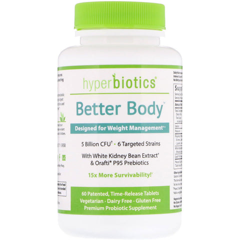 Hyperbiotics, Better Body, Designed for Weight Management, 5 Billion CFU, 60 Time-Release Tablets