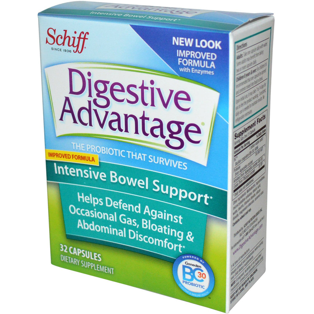 Schiff, Digestive Advantage, Intensive Bowel Support, 32 Capsules