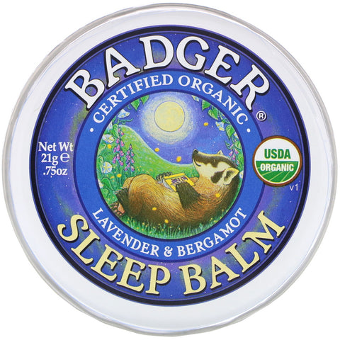 Badger Company, Organic, Sleep Balm, Lavender & Bergamot, .75 oz (21 g)