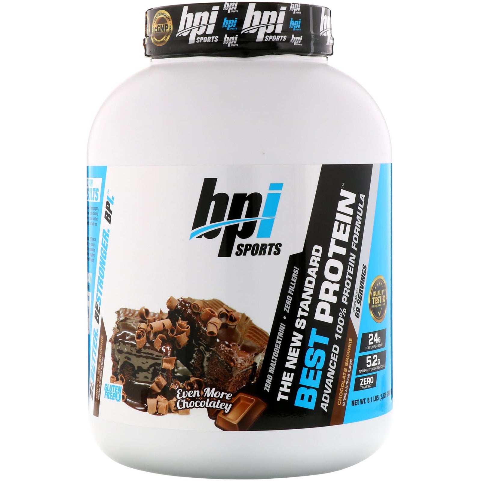 BPI Sports, Best Protein, Advanced 100% Protein Formula, Chocolate Brownie, 5.1 lbs (2,329 g)