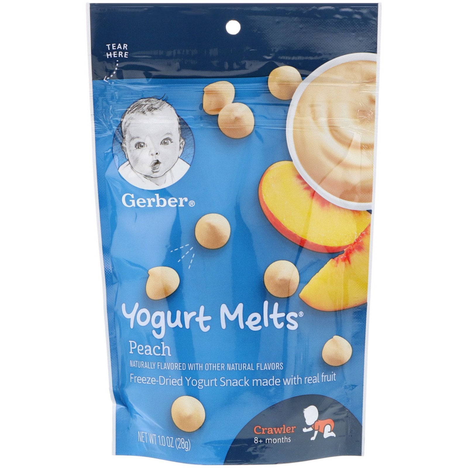 Gerber, Yogurt Melts, 8+ Months, Peach, 1 oz (28 g)