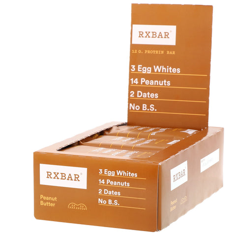 RXBAR, Protein Bar, Peanut Butter, 12 Bars, 1.83 oz (52 g) Each