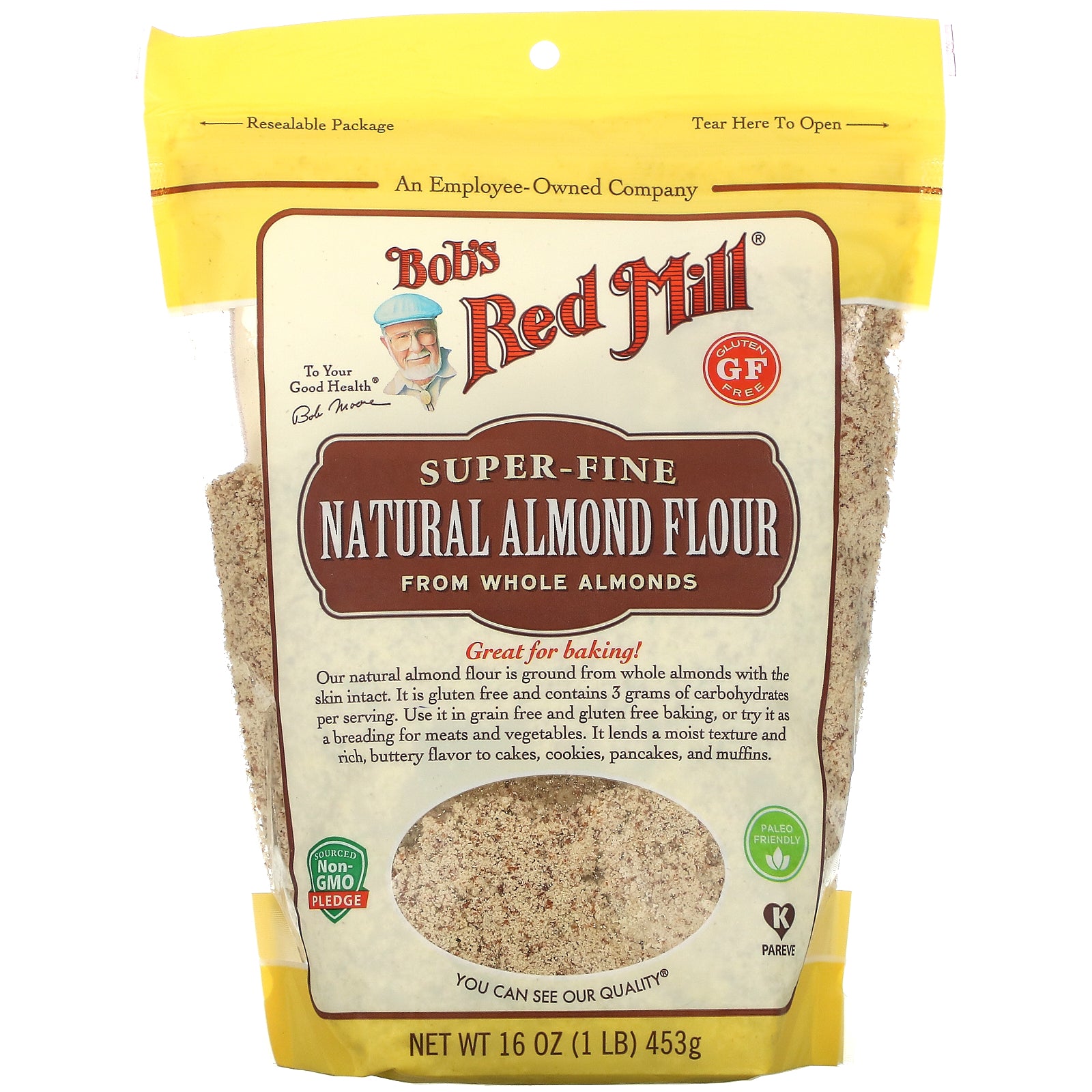 Bob's Red Mill, Natural Almond Flour, Super Fine, 16 oz (453 g)