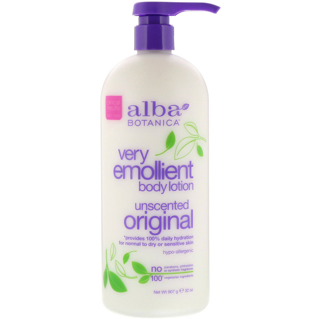 Alba Botanica, Very Emollient Body Lotion, Unscented, Original, 32 oz (907 g)