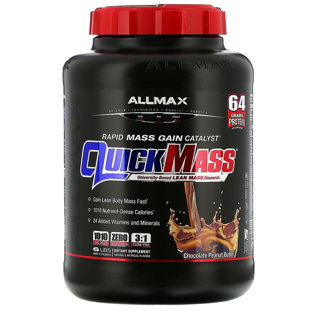 ALLMAX Nutrition, QuickMass, Rapid Mass Gain Catalyst, Chocolate Peanut Butter, 6 lbs (2.72 kg)