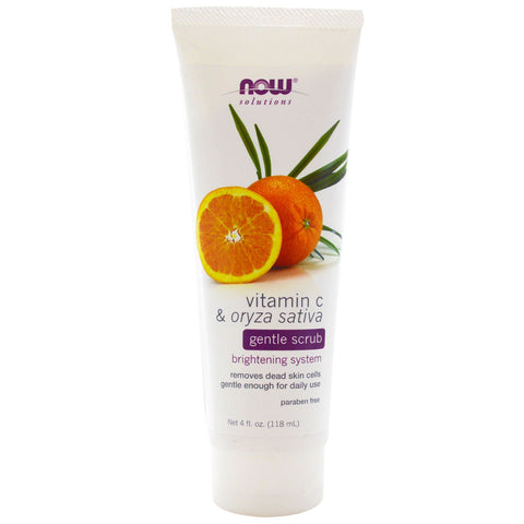 Now Foods, Solutions, Gentle Scrub, Vitamin C & Oryza Sativa, 4 fl oz (118 ml)