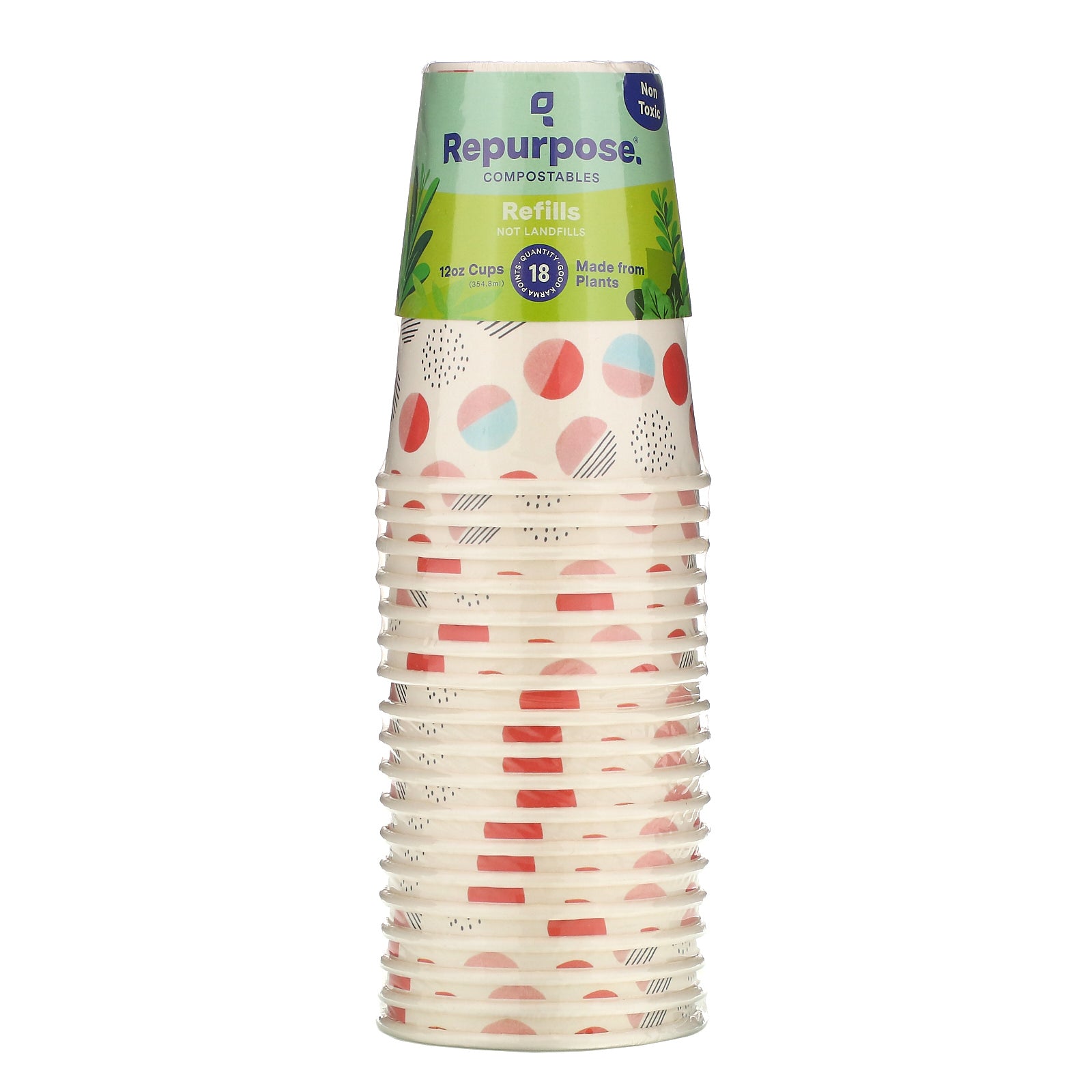 Repurpose, Non Toxic, 12 oz Cups, 18 Count