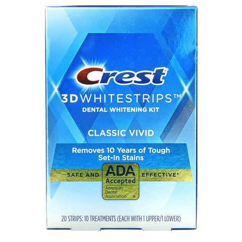 Crest, 3D Whitestrips, Dental Whitening Kit, Classic Vivid, 20 Strips