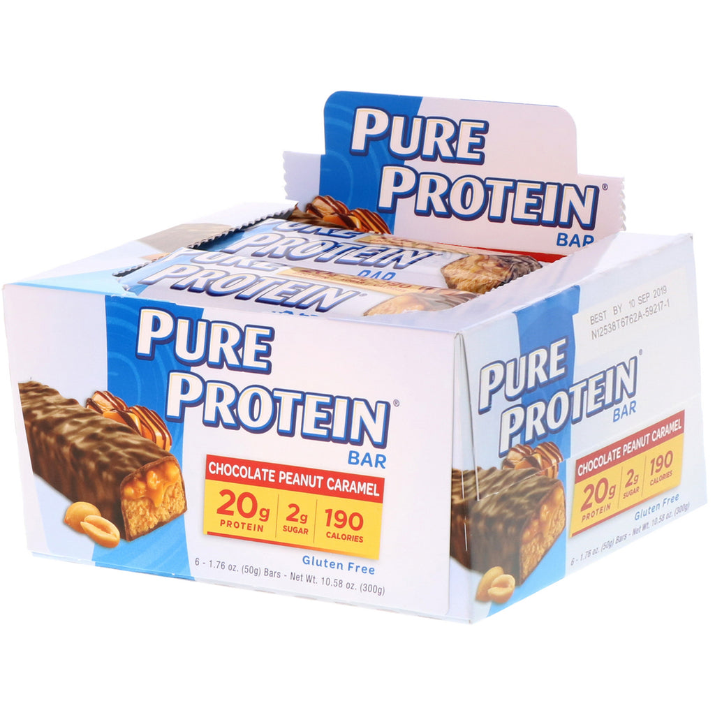 Pure Protein, Chocolate Peanut Caramel Bars, 6 Bars, 1.76 oz (50 g) Each