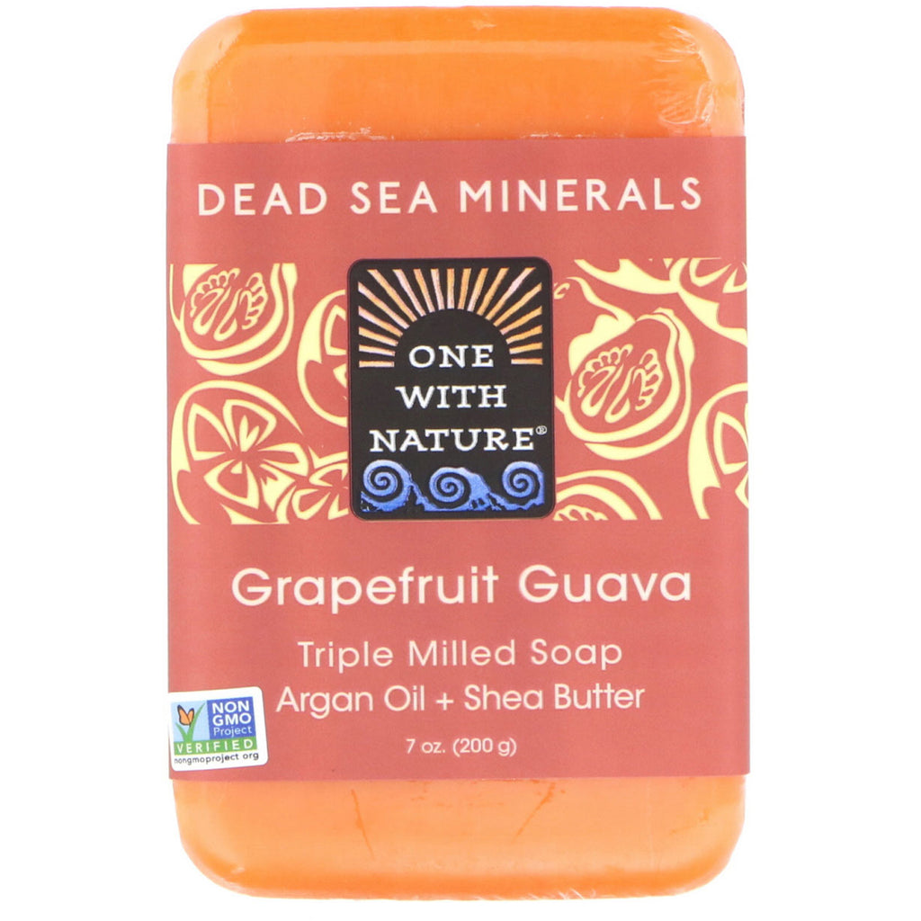 One with Nature, Triple Milled Soap Bar, Grapefruit Guava, 7 oz (200 g)