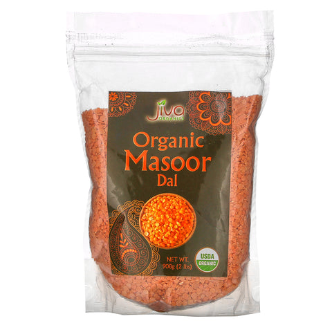 Jiva Organics, Organic Masoor Dal,  2 lbs (908 g)