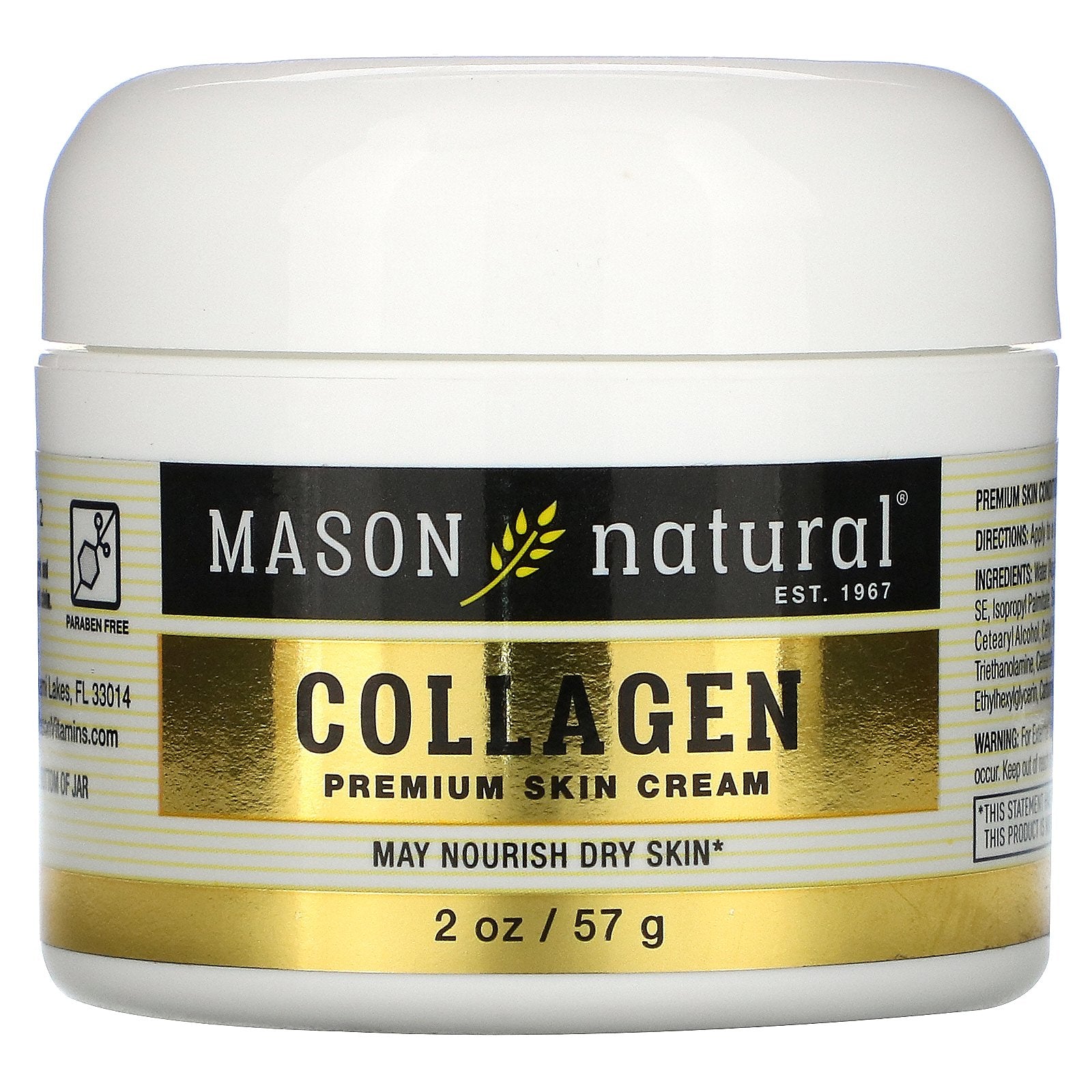 Mason Natural, Collagen Premium Skin Cream, 2 oz (57 g)