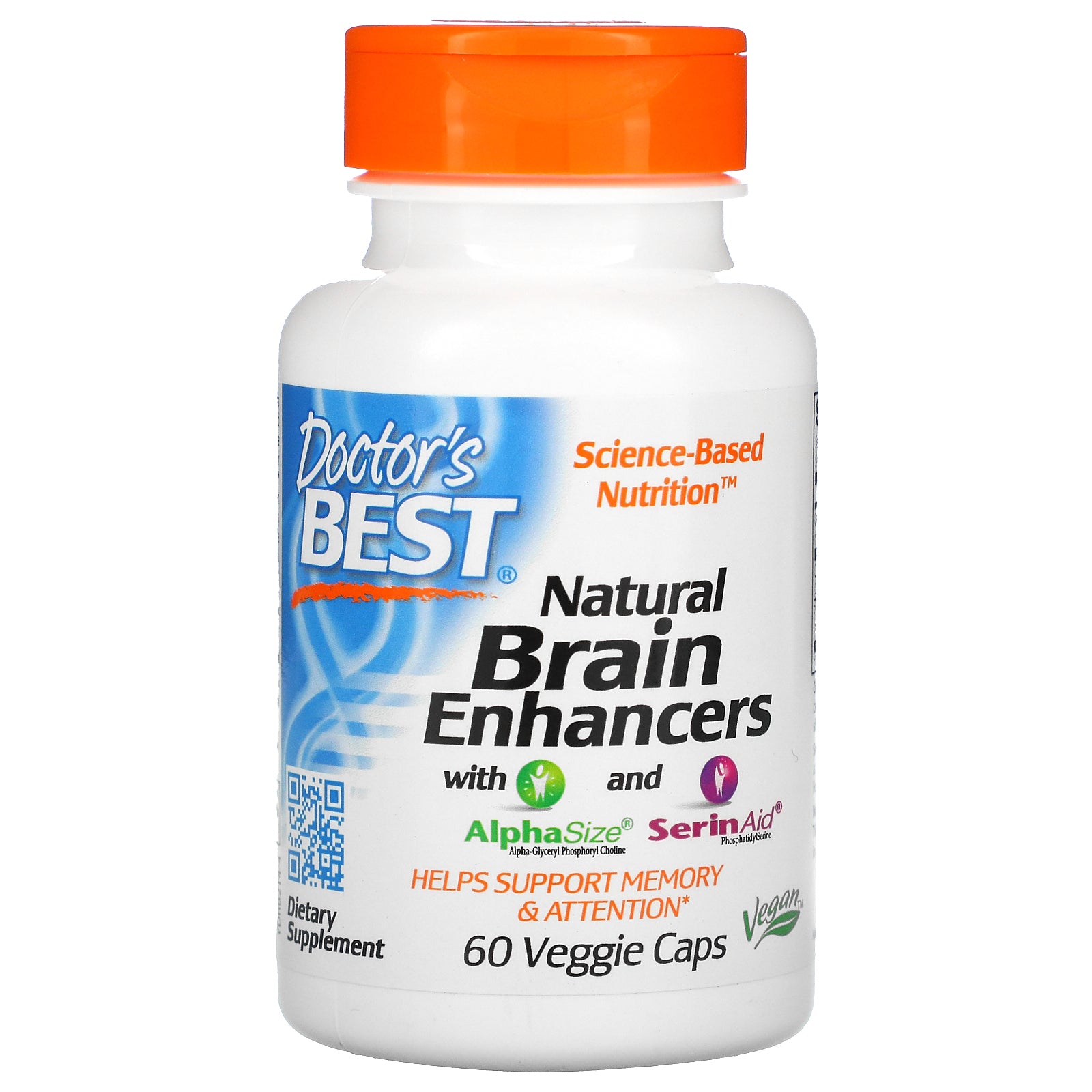 Doctor's Best, Natural Brain Enhancers wtih AlphaSize and SerinAid, 60 Veggie Caps