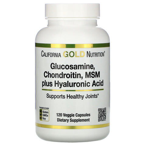 California Gold Nutrition, Glucosamine, Chondroitin, MSM Plus Hyaluronic Acid, 120 Veggie Caps