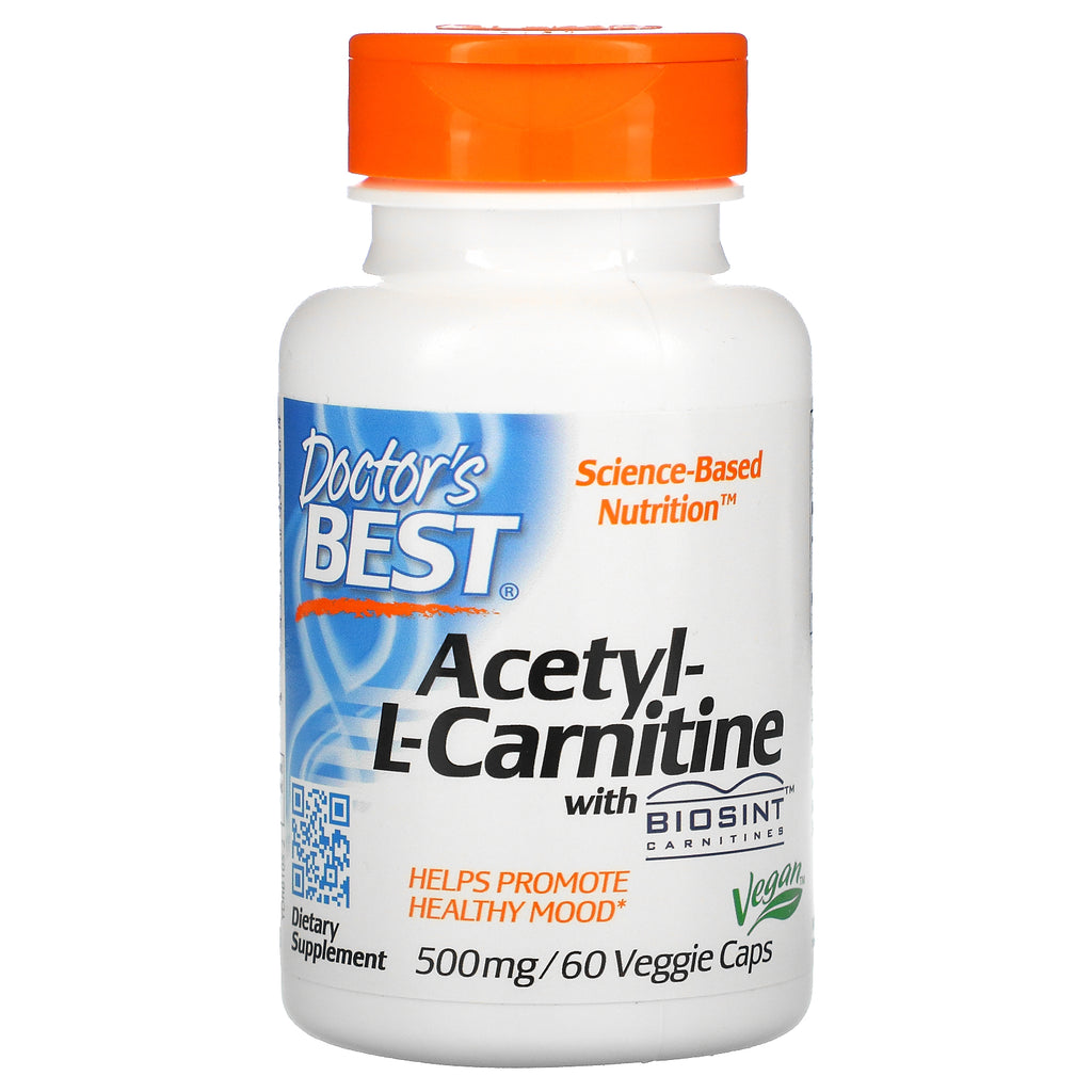 Doctor's Best, Acetyl-L-Carnitine with Biosint Carnitines, 500 mg, 60 Veggie Caps