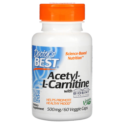 Doctor's Best, Acetyl-L-Carnitine with Biosint Carnitines, 500 mg, 60 Veggie Caps