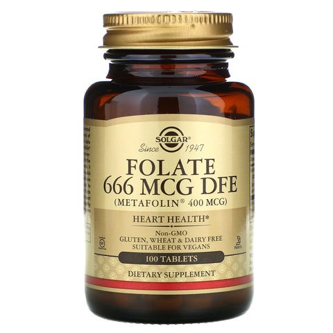 Solgar, Folate as Metafolin, 400 mcg, 100 Tablets