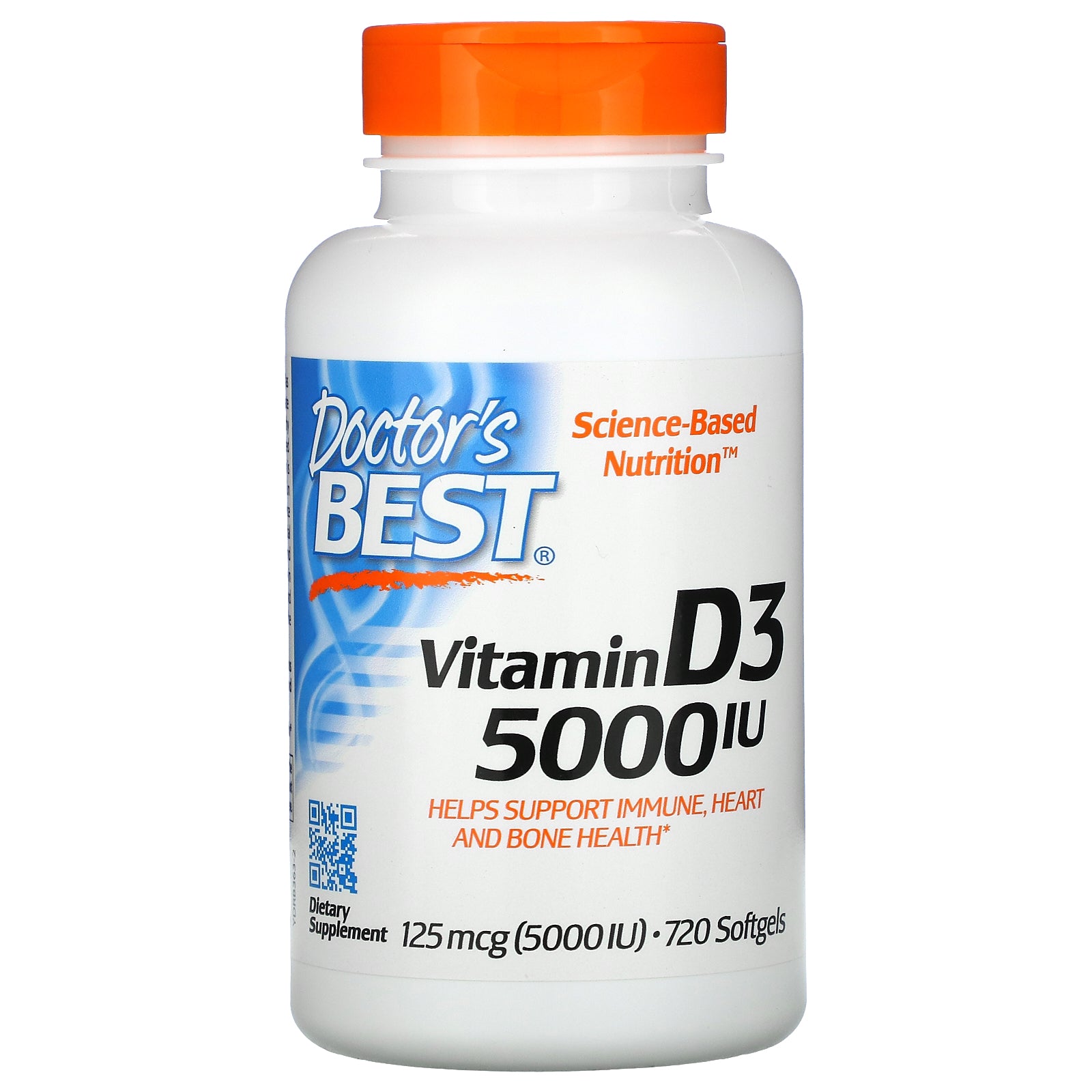 Doctor's Best, Vitamin D3, 125 mcg (5,000 IU), 720 Softgels