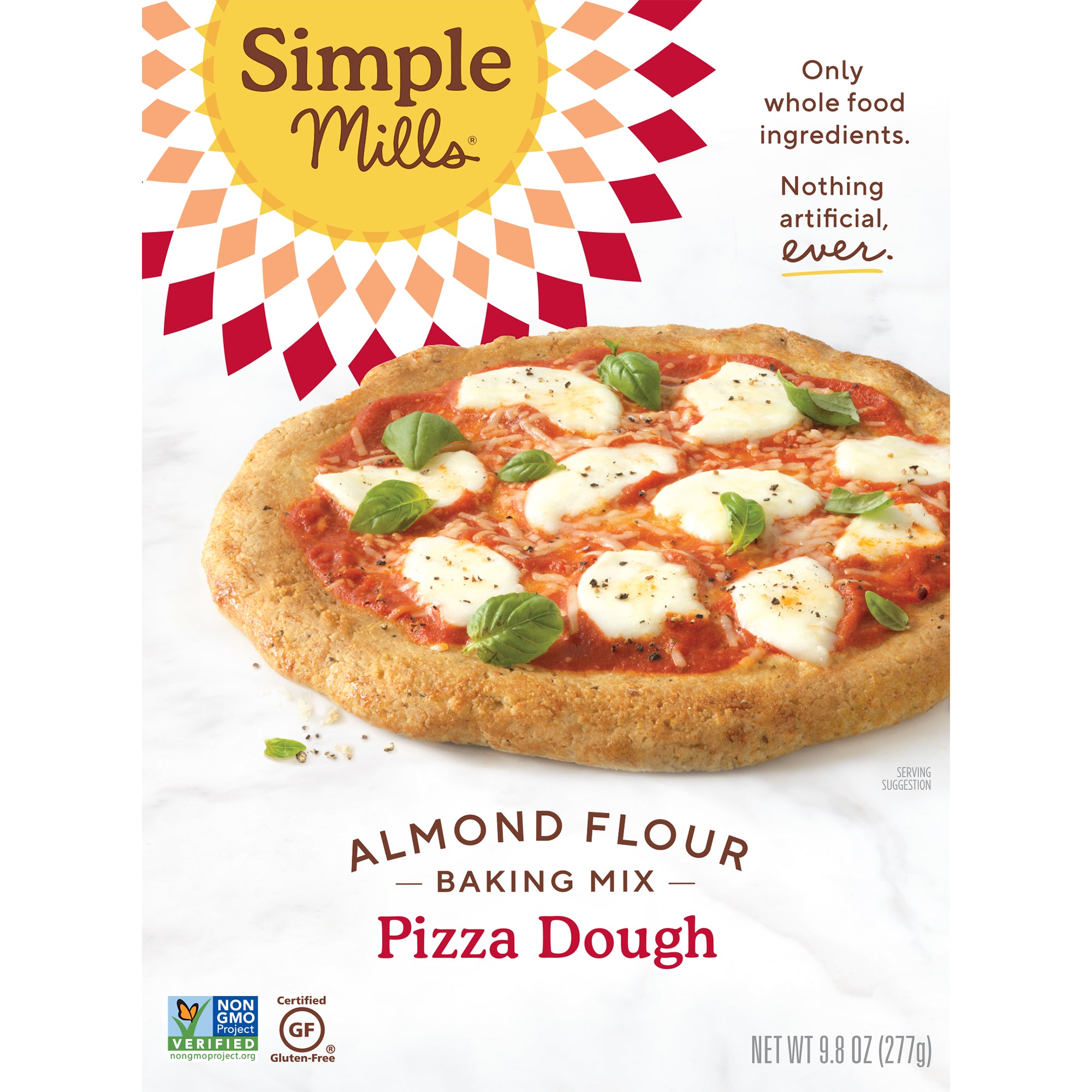 Simple Mills, Naturally Gluten-Free, Almond Flour Mix, Pizza Dough, 9.8 oz (277 g)