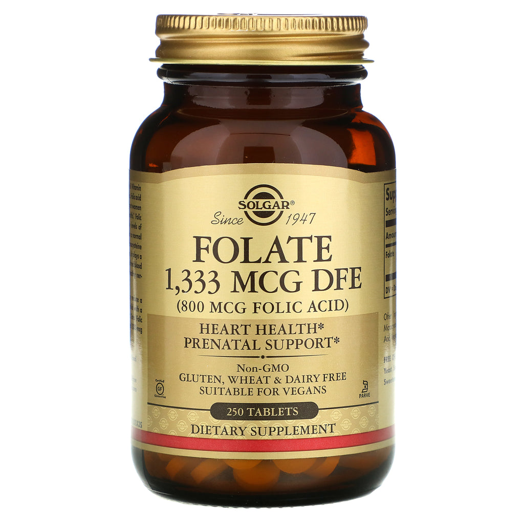 Solgar, Folate, 1,333 mcg DFE, 250 Tablets